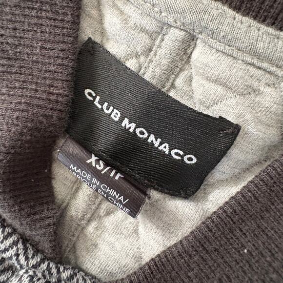 Club Monaco Quilted Herringbone Bomber Jacket XS Cotton Minimalist Streetwear - Picture 3 of 6